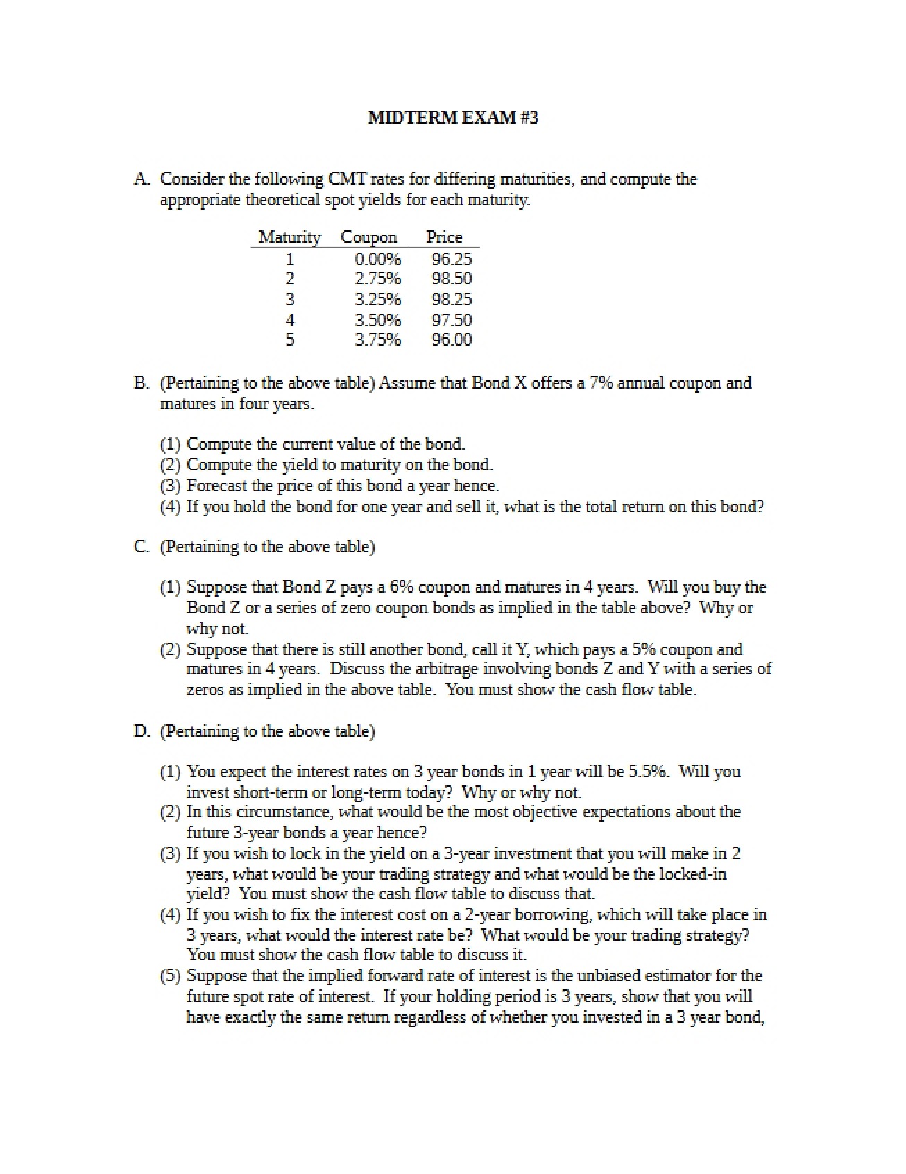 Third Midterm Examination