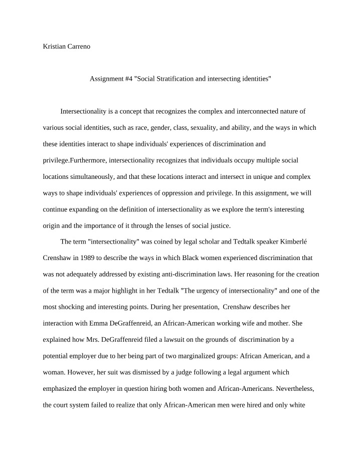 Intersectionality and Social Justice