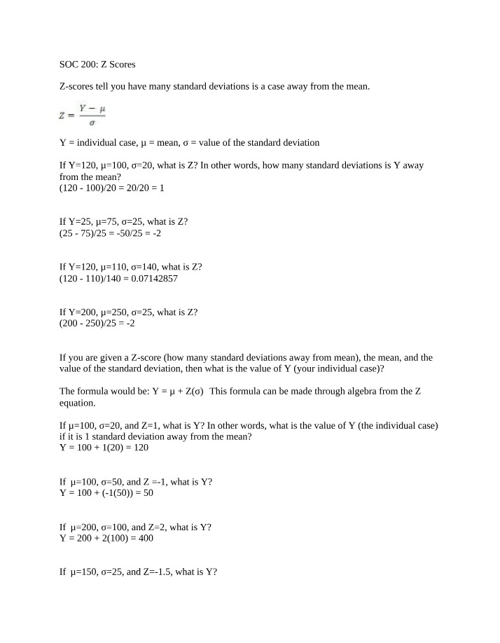 Z Scores - How Many Standard Deviations