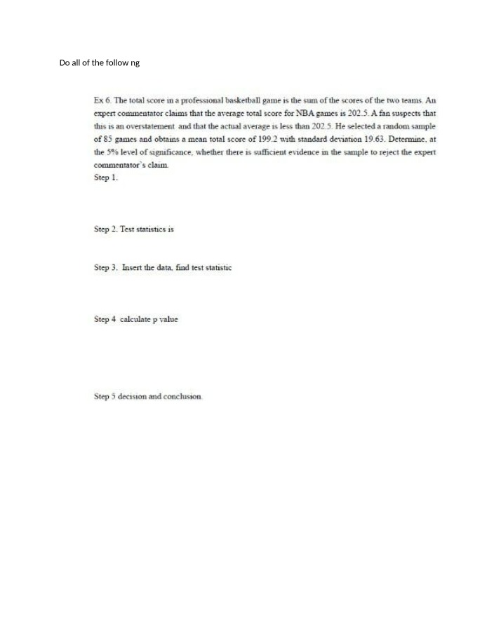 Mathematics - Do All of the Following