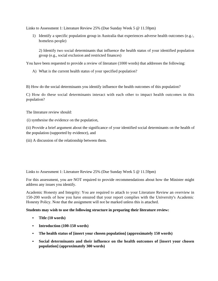 Health Status and Social Determinants