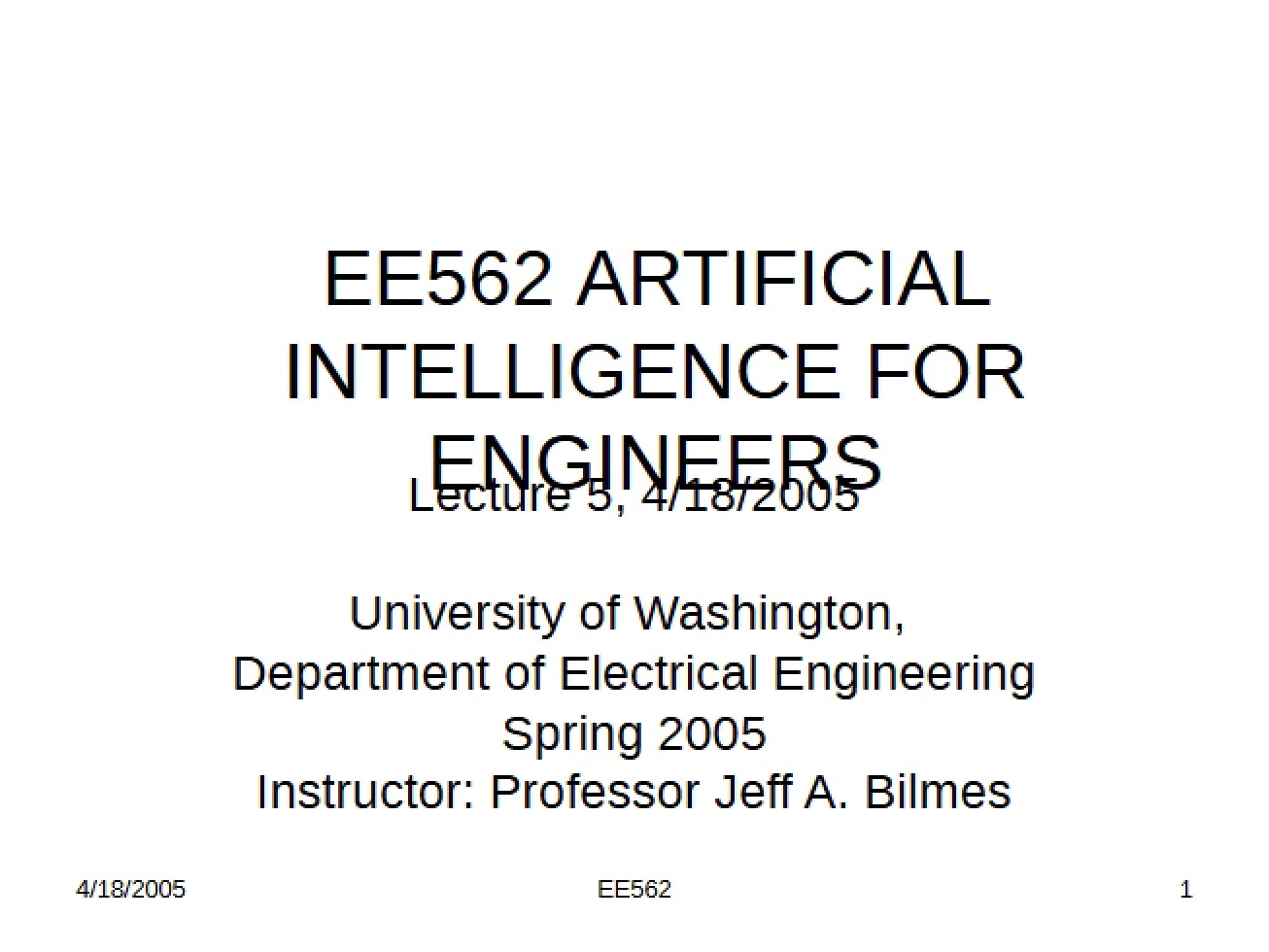 Notes from Lecture