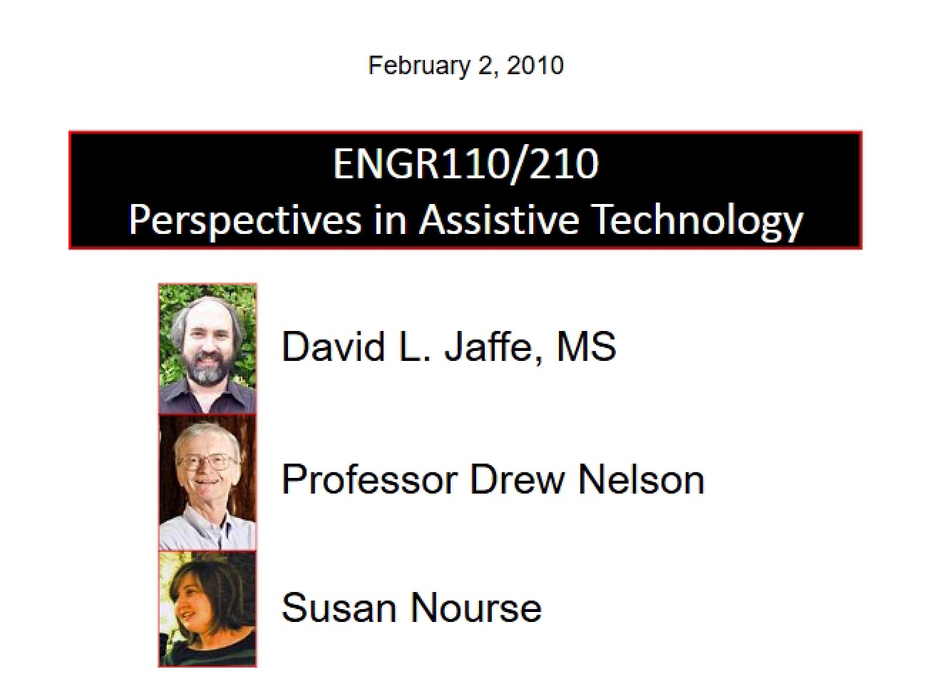 Materials from Assistive Technology Lectures
