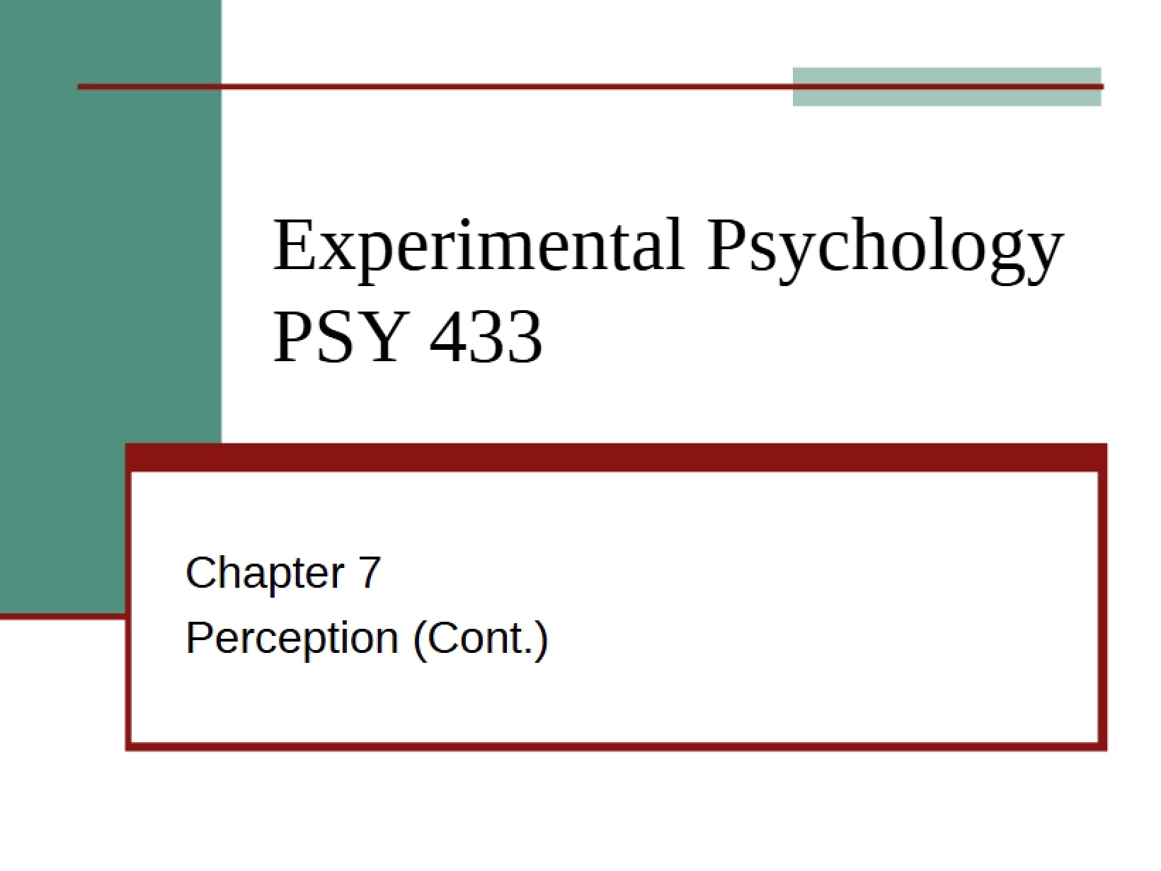 Perception (Chapter 7)