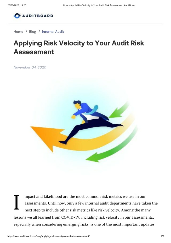 Audit Risk Assessment - Applying Risk Velocity