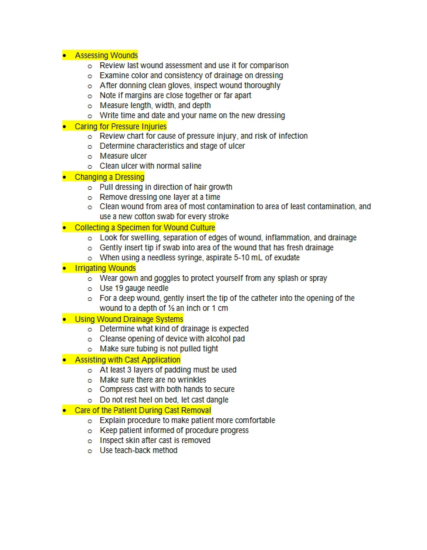 Wound Assessment