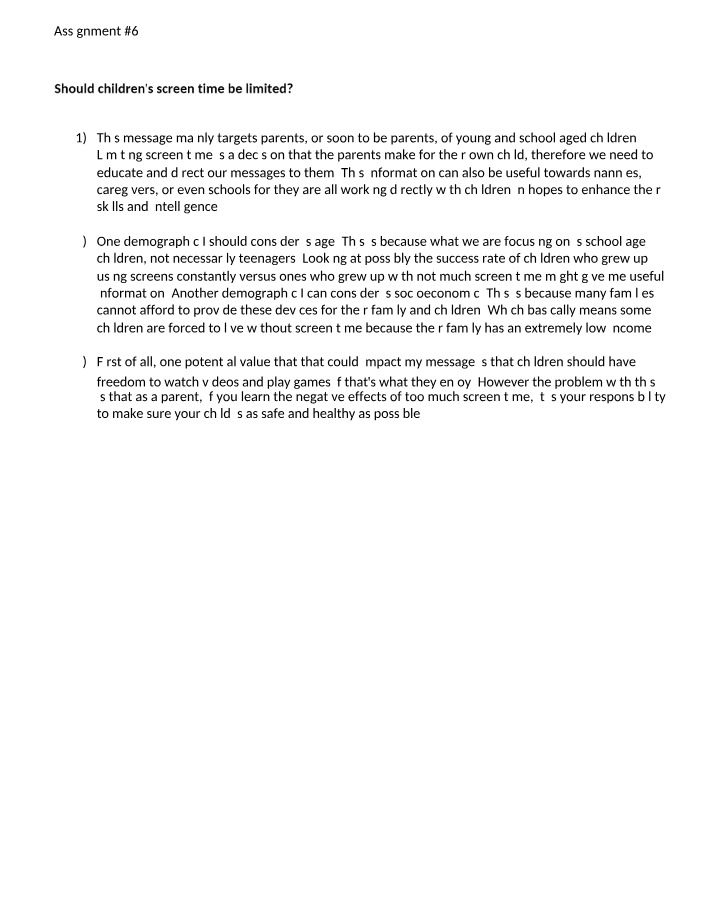 COMM104 - Assignment 6