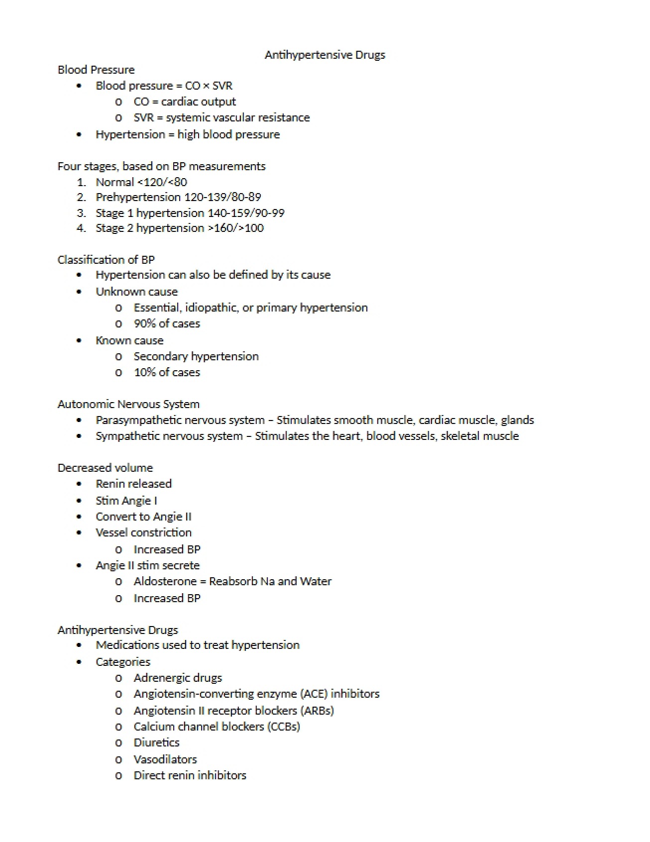 Overview of the Use of Antihypertensive Drugs