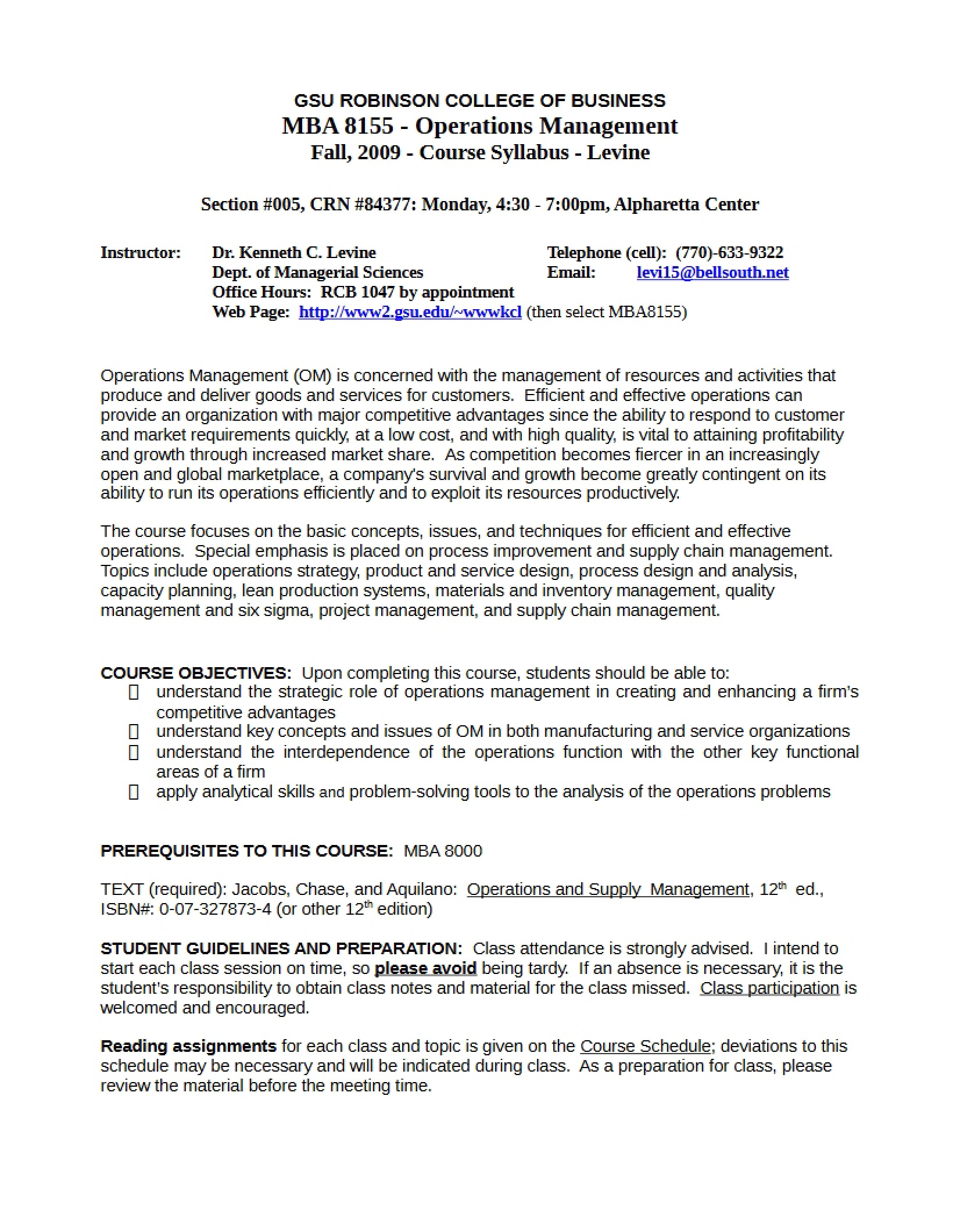 Spring 08 Syllabus for MBA 8155