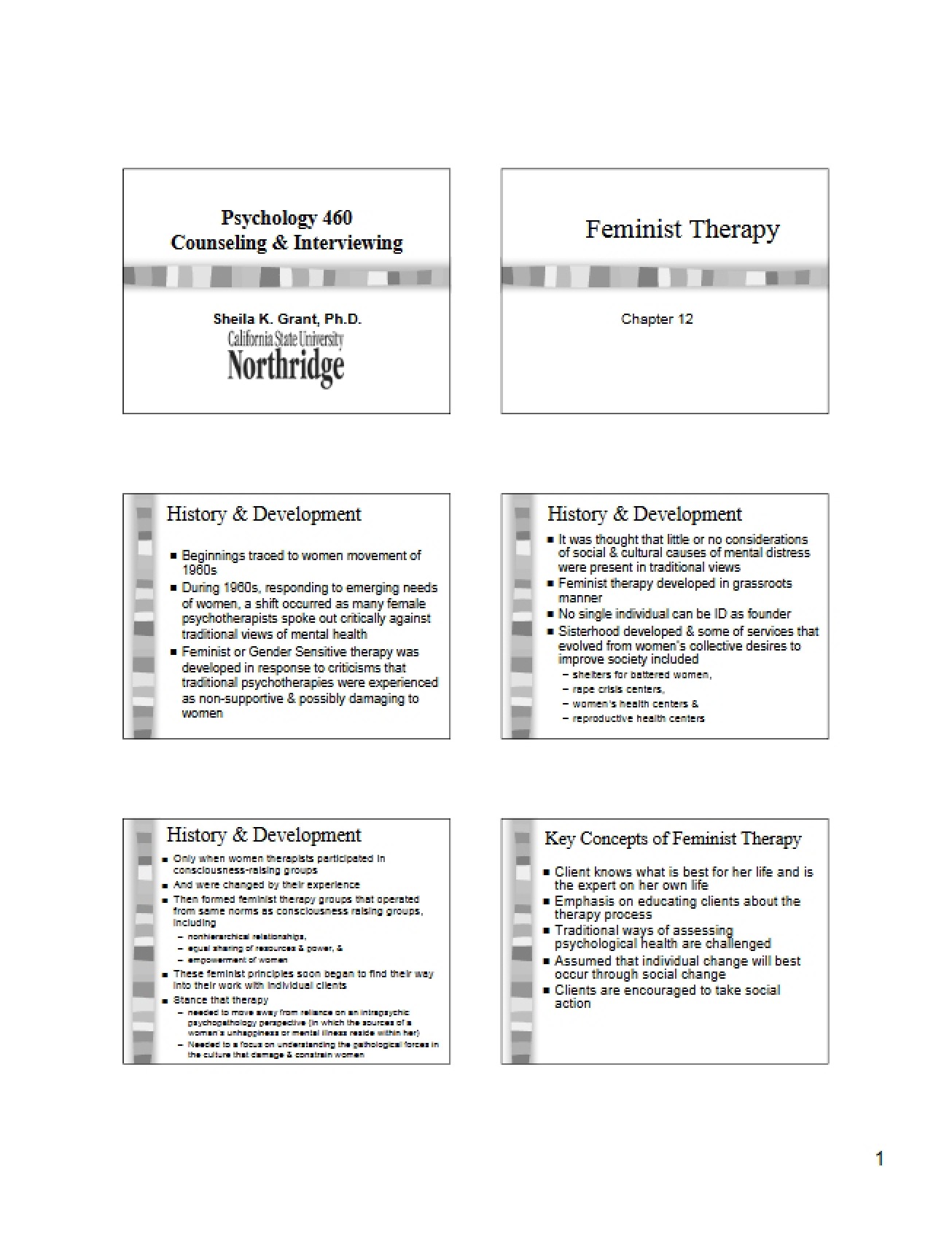 Therapy from a Feminist Perspective