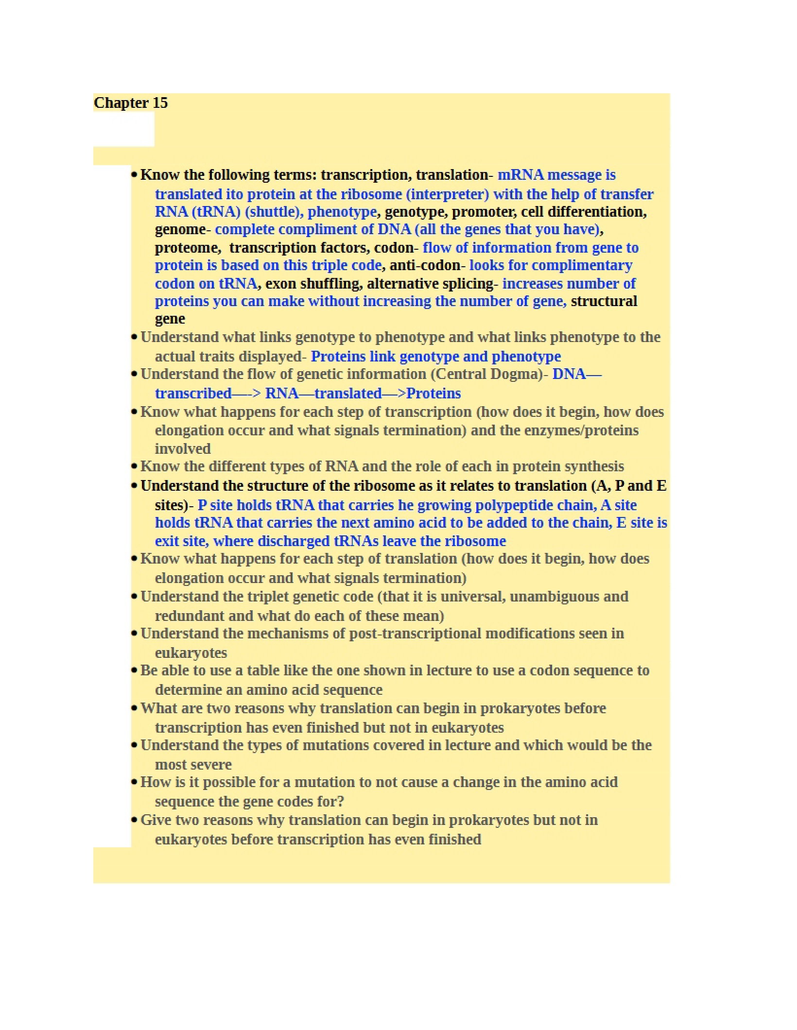 Evolution of Life Study Guide