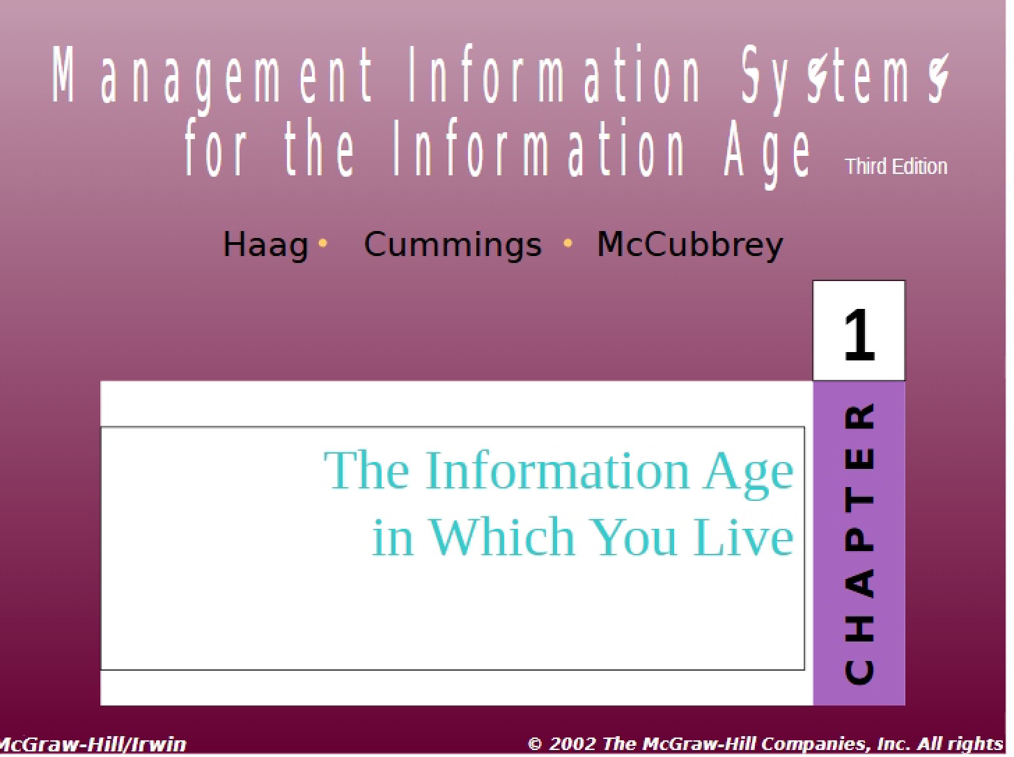 Living in the Information Age (Chap 1)