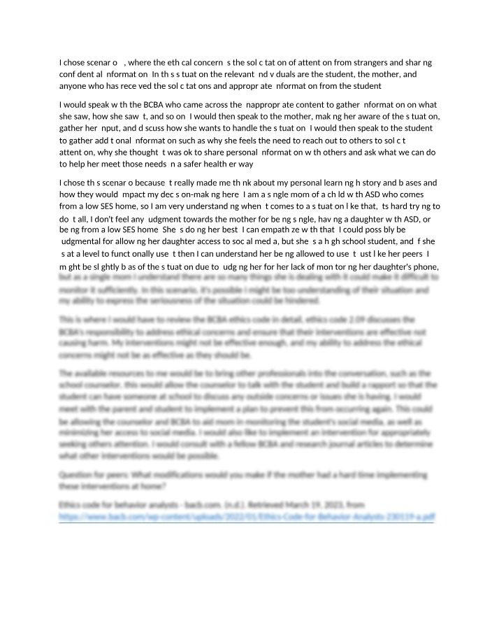 Ethical Concerns - Addressing Solicitation of Attention