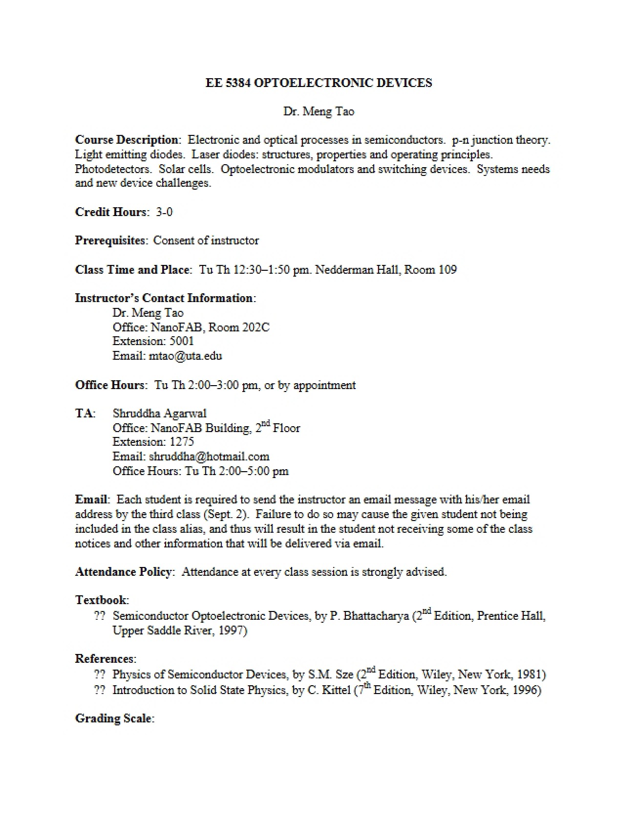 Course Syllabus