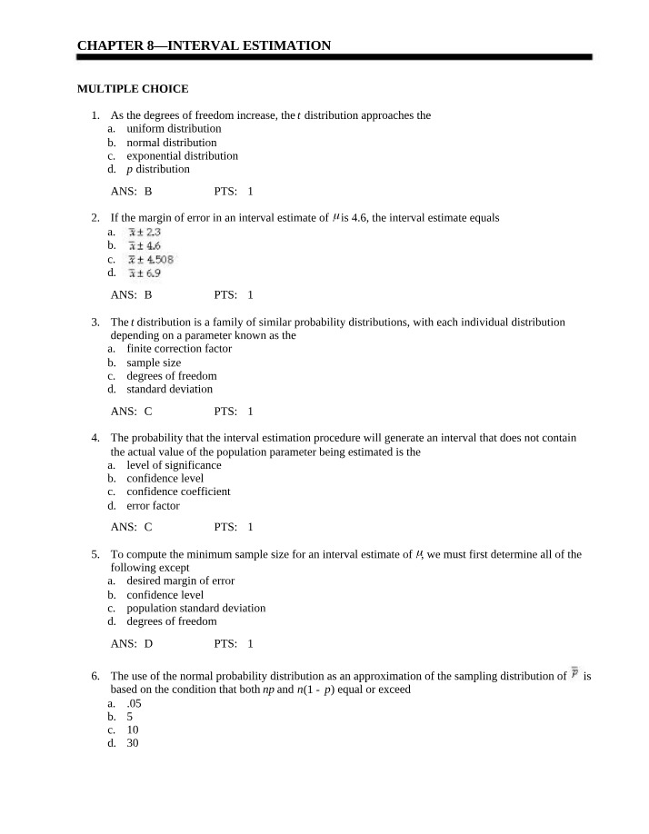 Interval Estimation, T Distribution, and Margin of Error