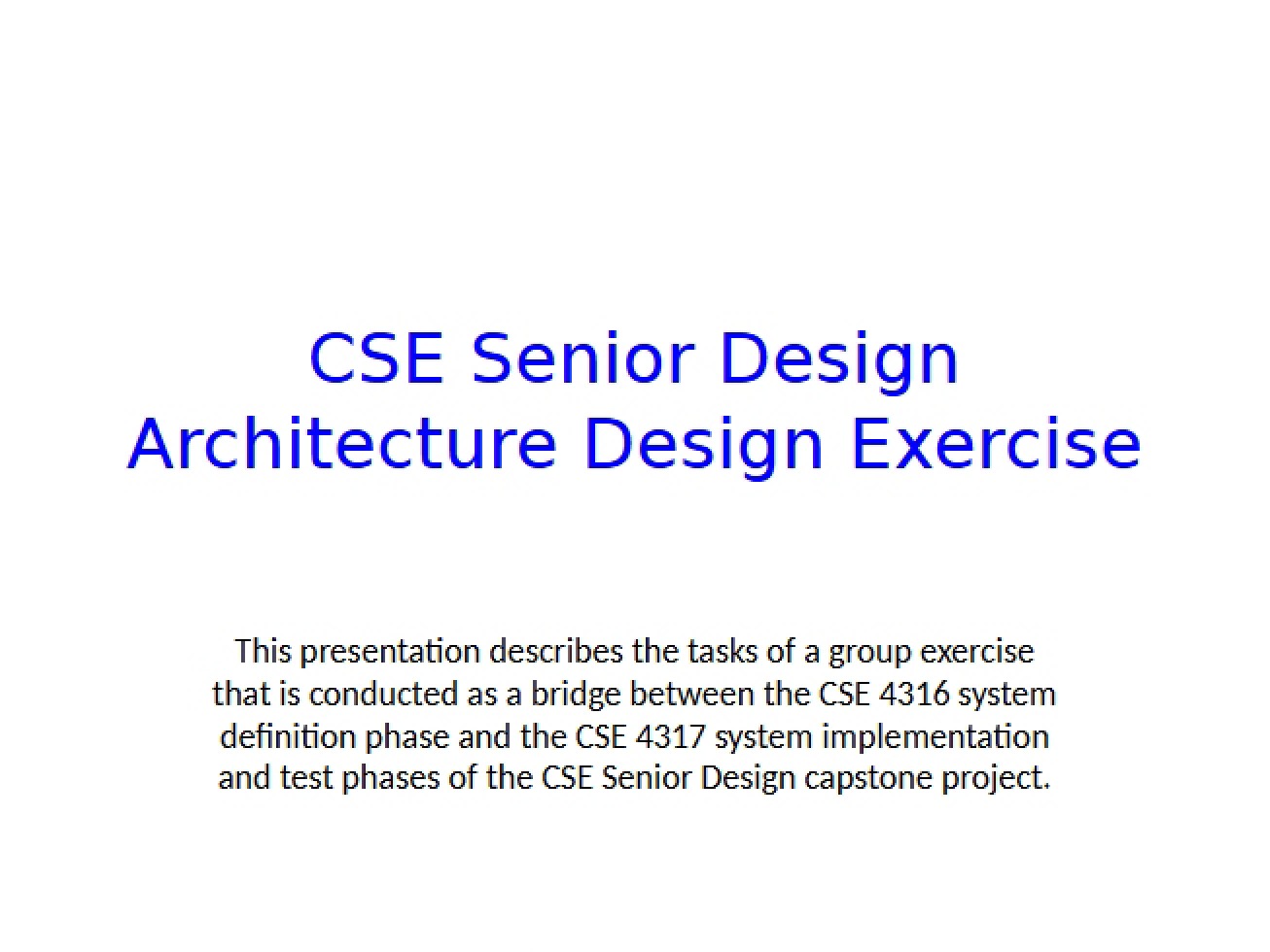 Group Exercise Architecture Design