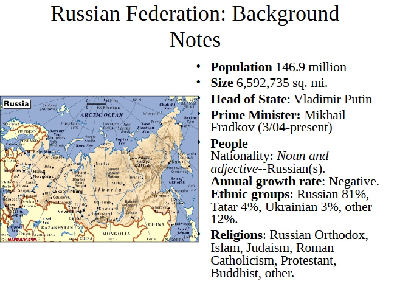 Federation of Russia Part 1