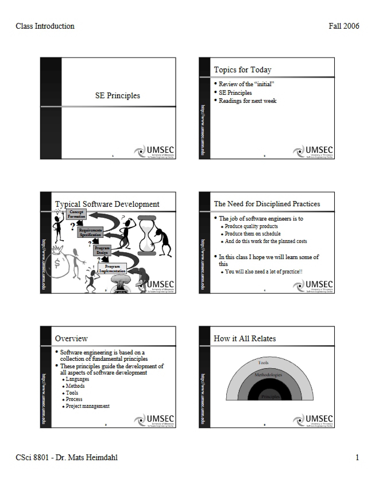Advanced Software Engineering Class Notes