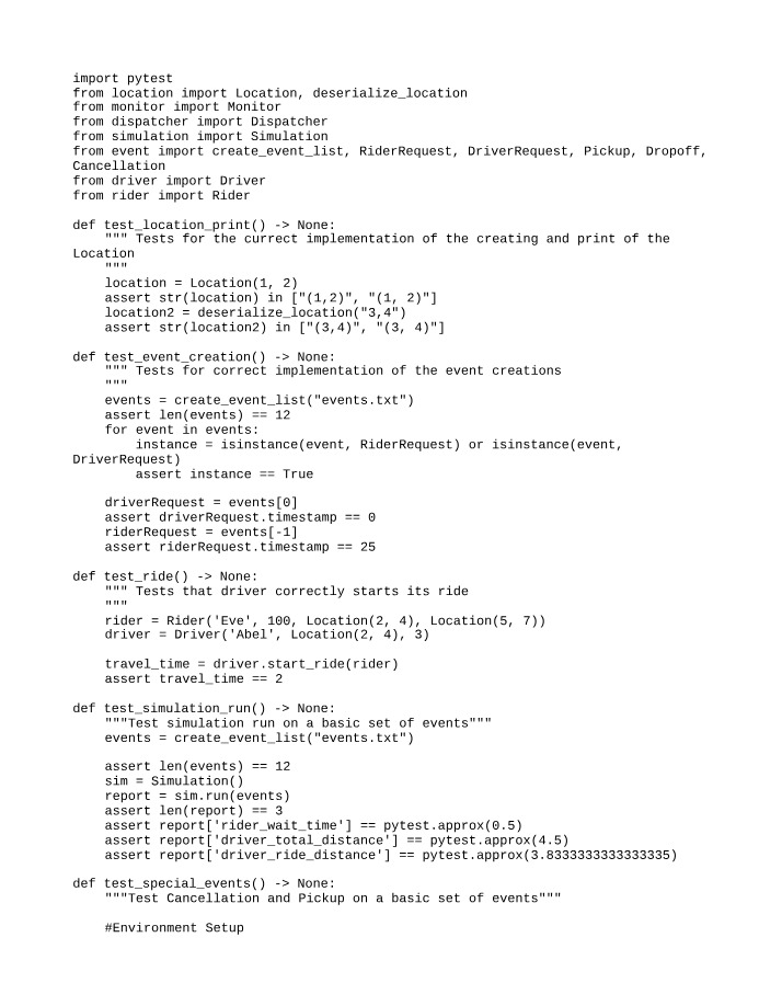 Python Testing - Location Creation and Printing