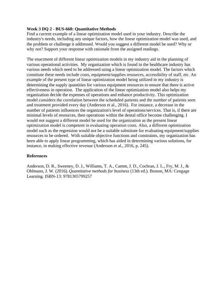 BUS660 - Week 3 Discussion Question 2