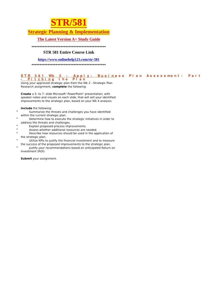 Improving Strategic Plan Execution and Addressing Threats