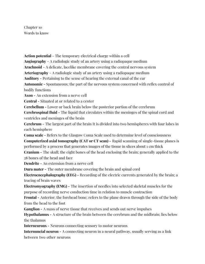 Chapter 10 Vocabulary