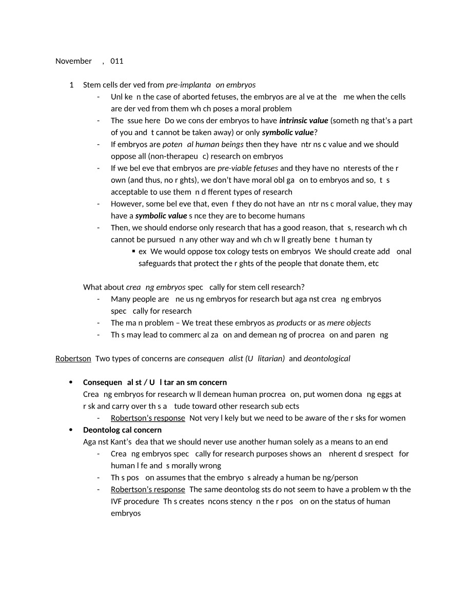 Ethics of Stem Cell
