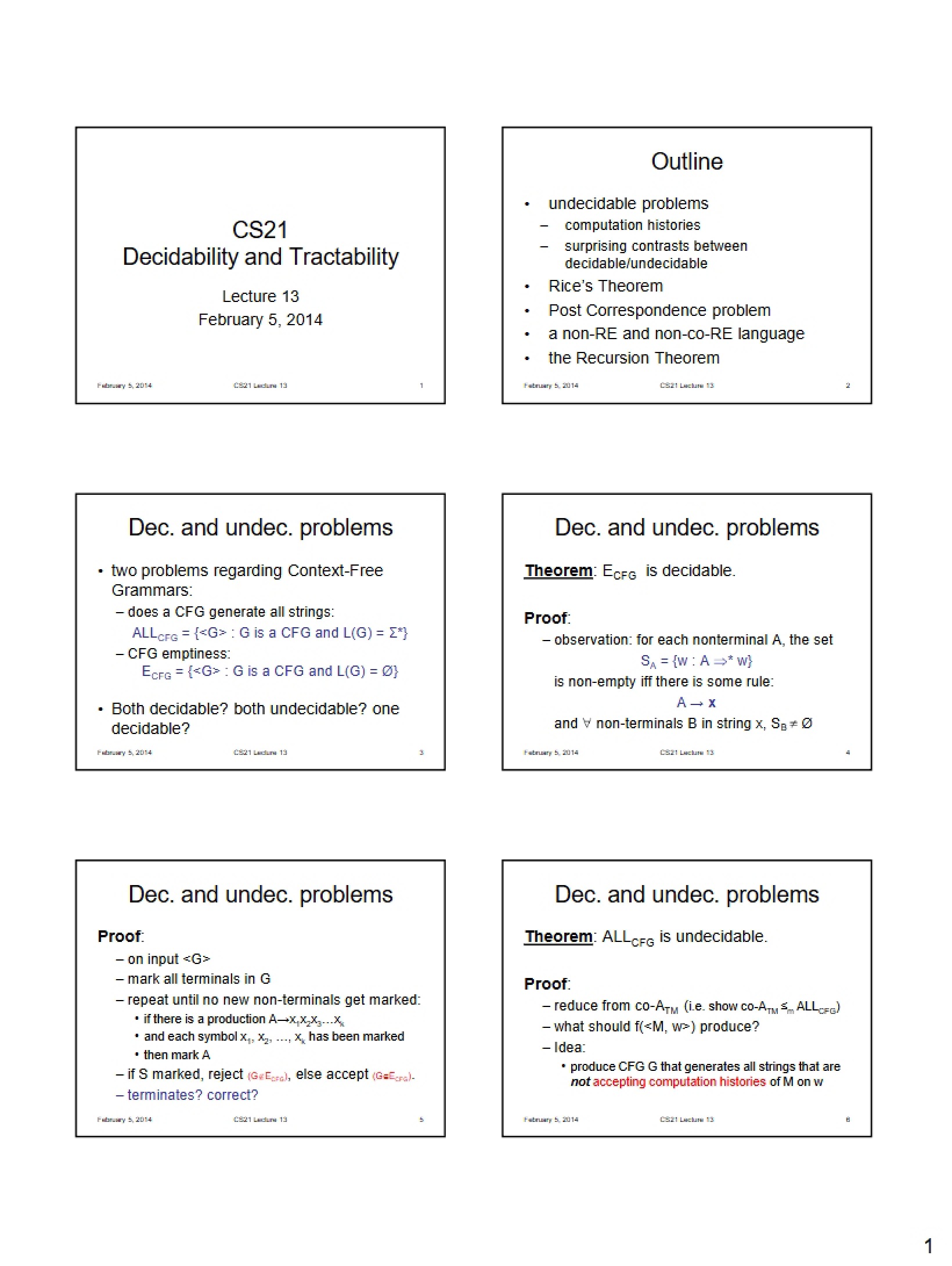 Decidability Lecture Notes