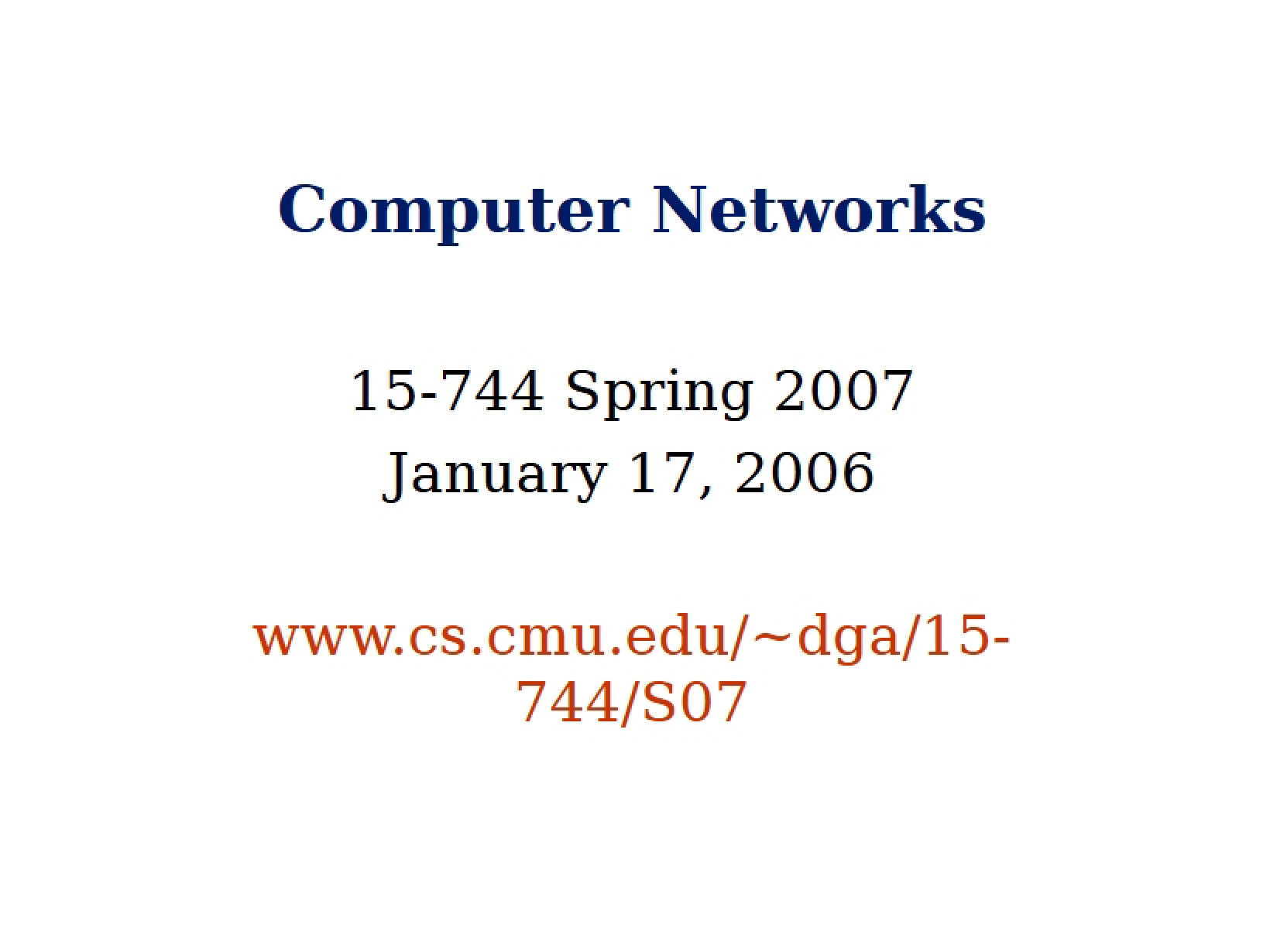 Networks of Computers