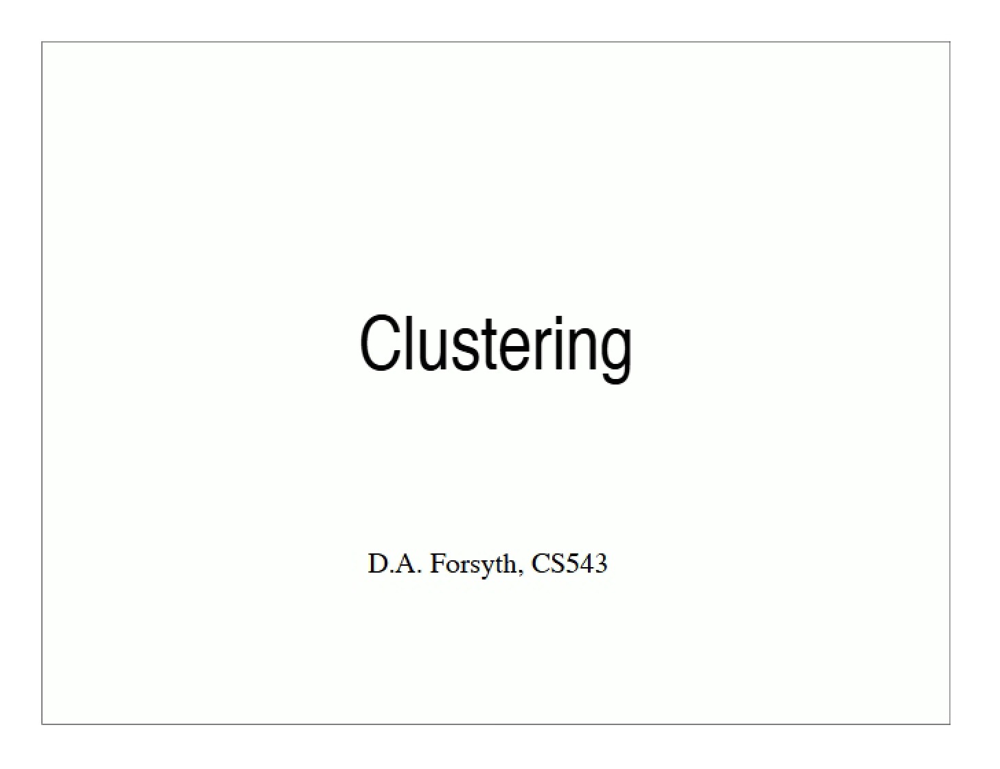 Clustering Techniques