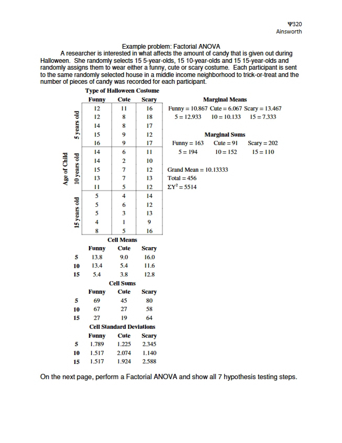 Sample Statistical Problem