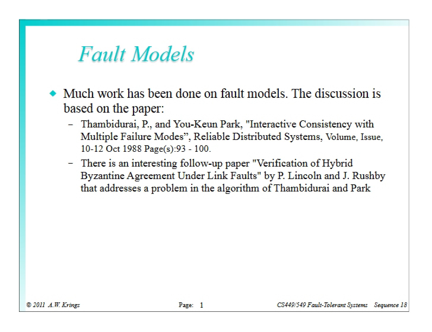 Failure Models