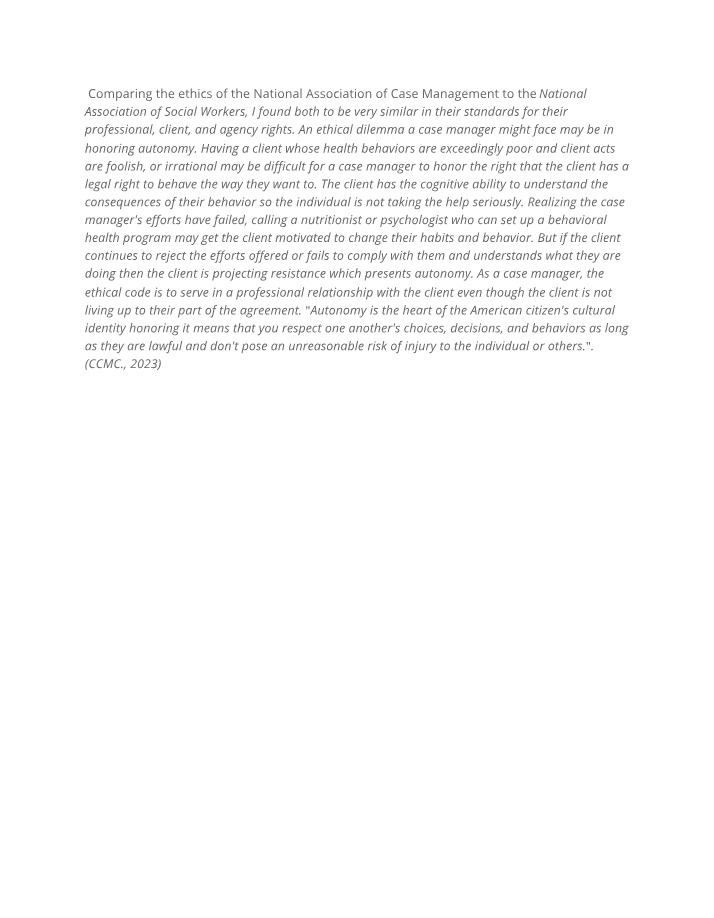 Ethical Standards in Social Work and Case Management