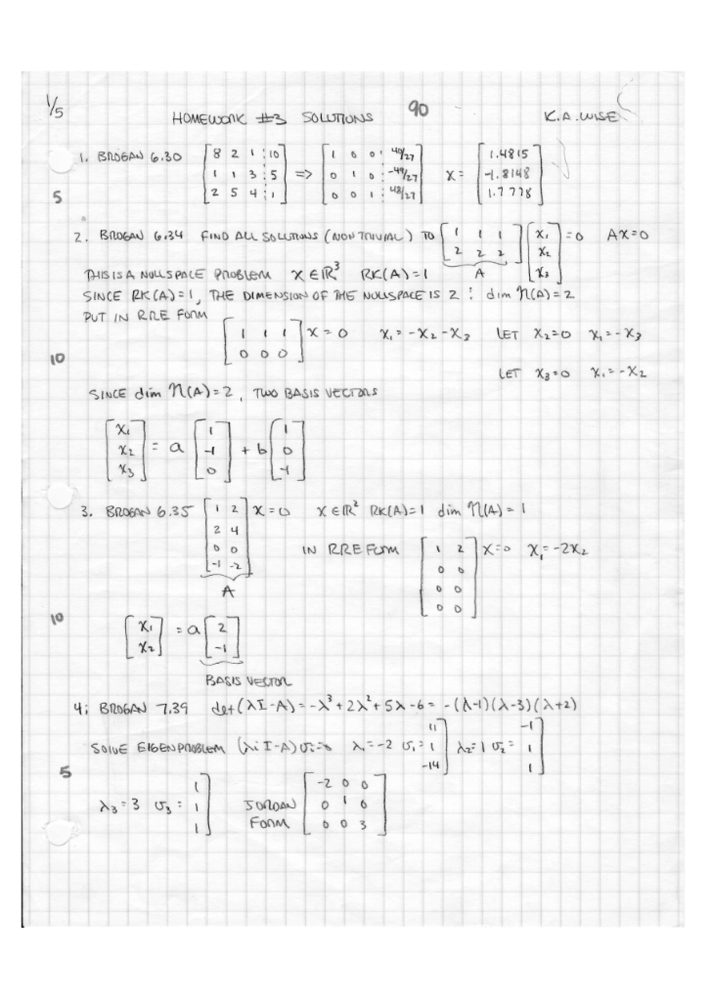 Solution for Homework Four