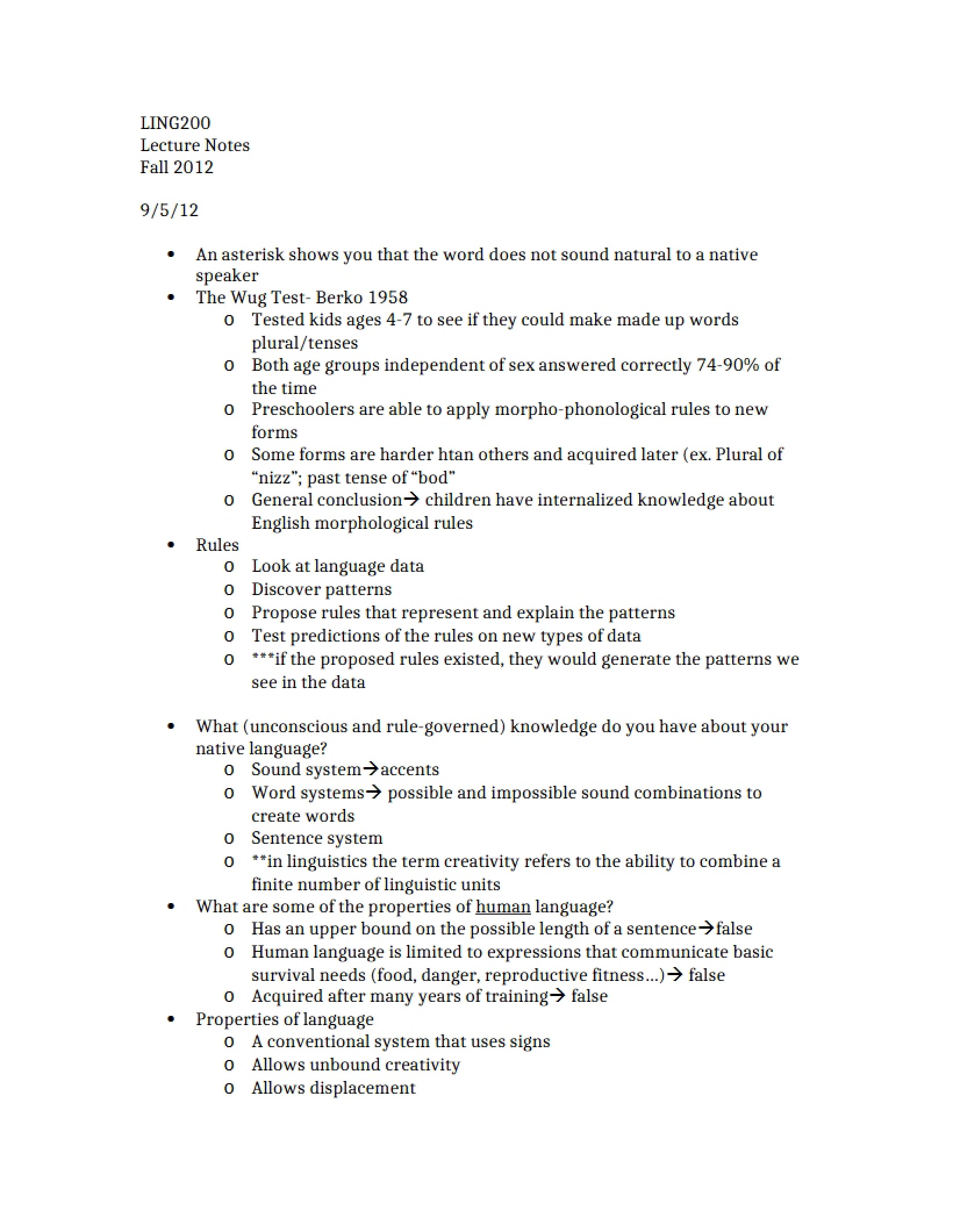 Introductory Linguistics Notes