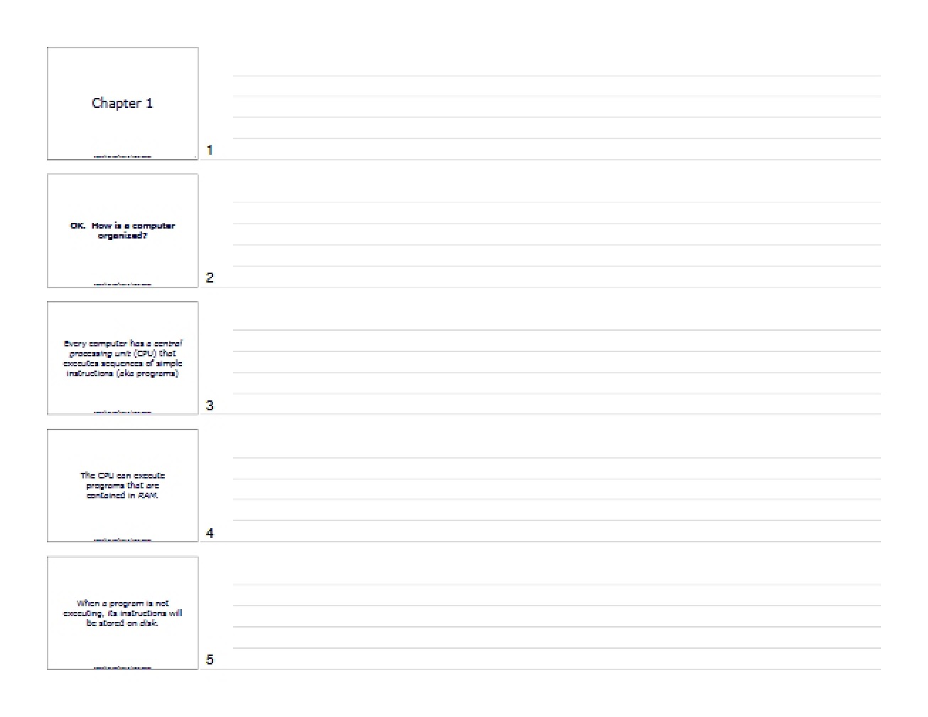 Lecture Notes for Chapter One