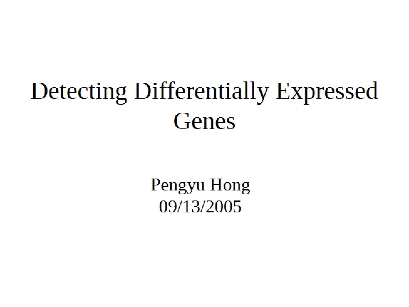 Differential Gene Expression Detection