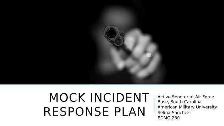 Air Force Base Active Shooter Incident Response Plan