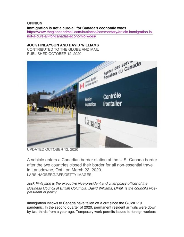 Debunking Myths - Immigration's Impact on the Canadian Economy