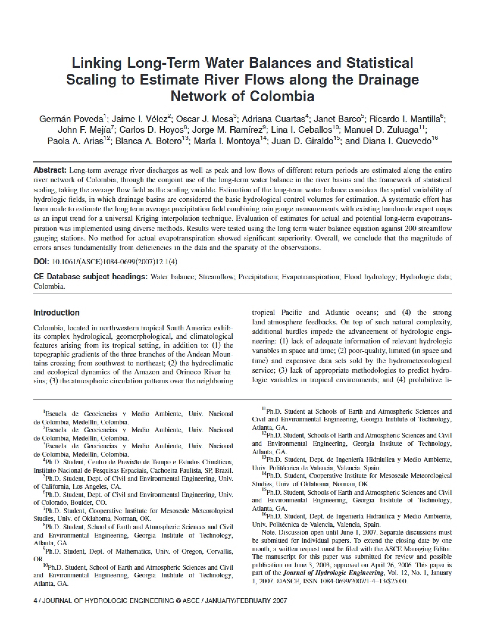 Statistical Scaling Linked to Long-Term Water Balances