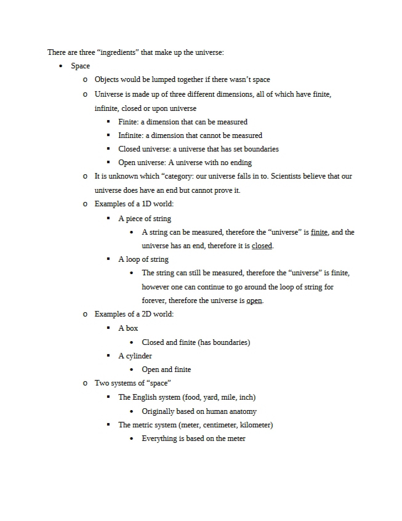 Seven Ideas Course Notes