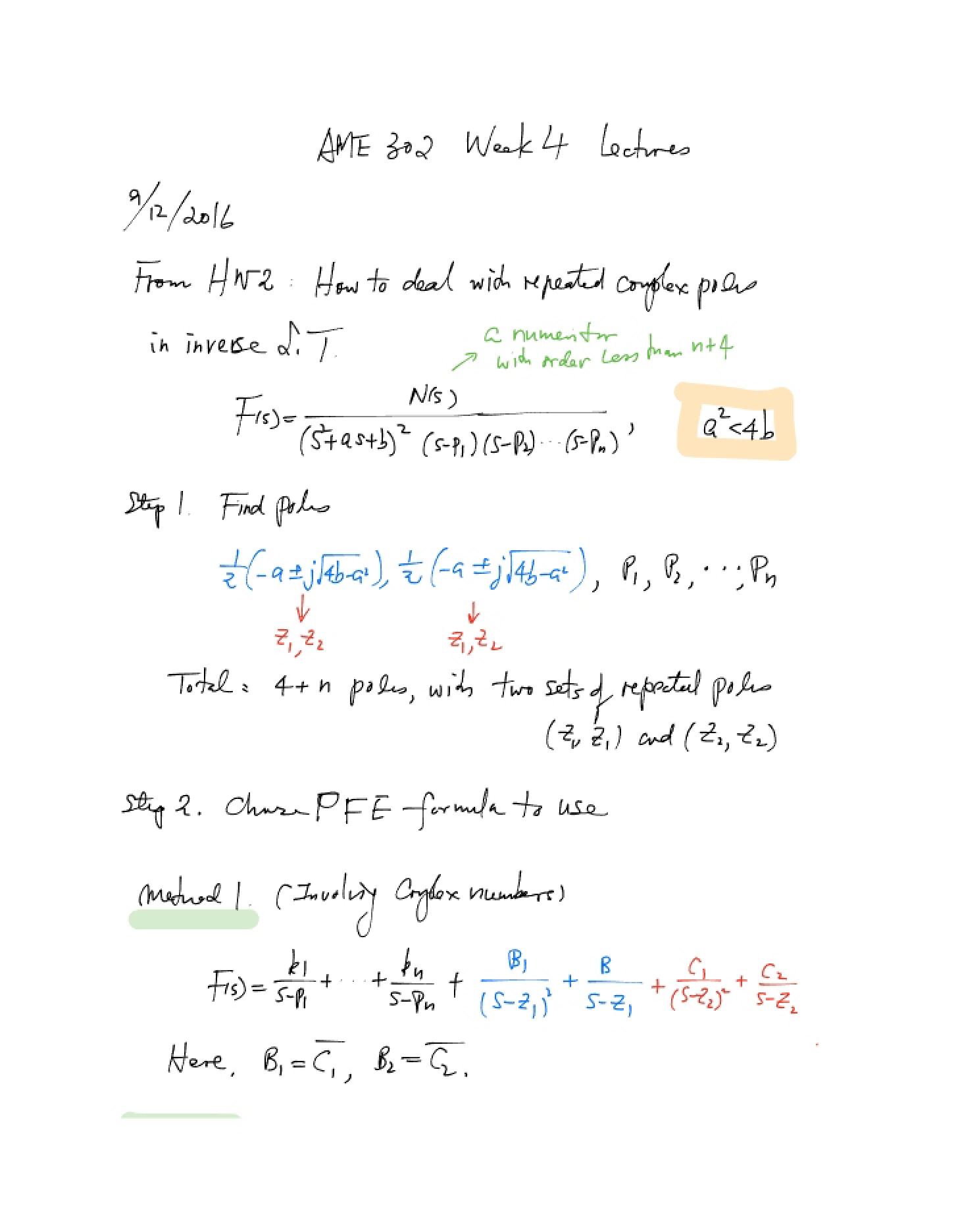 Class Lectures Week 4