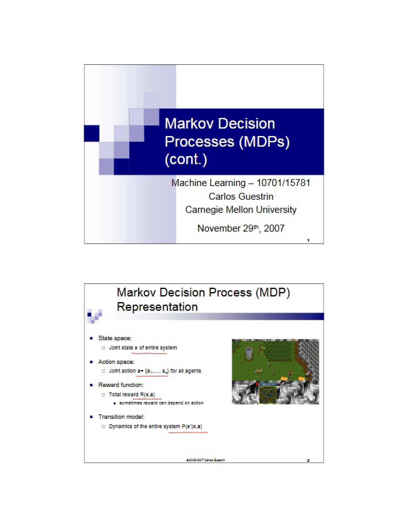 Reinforcement Learning and MDPs