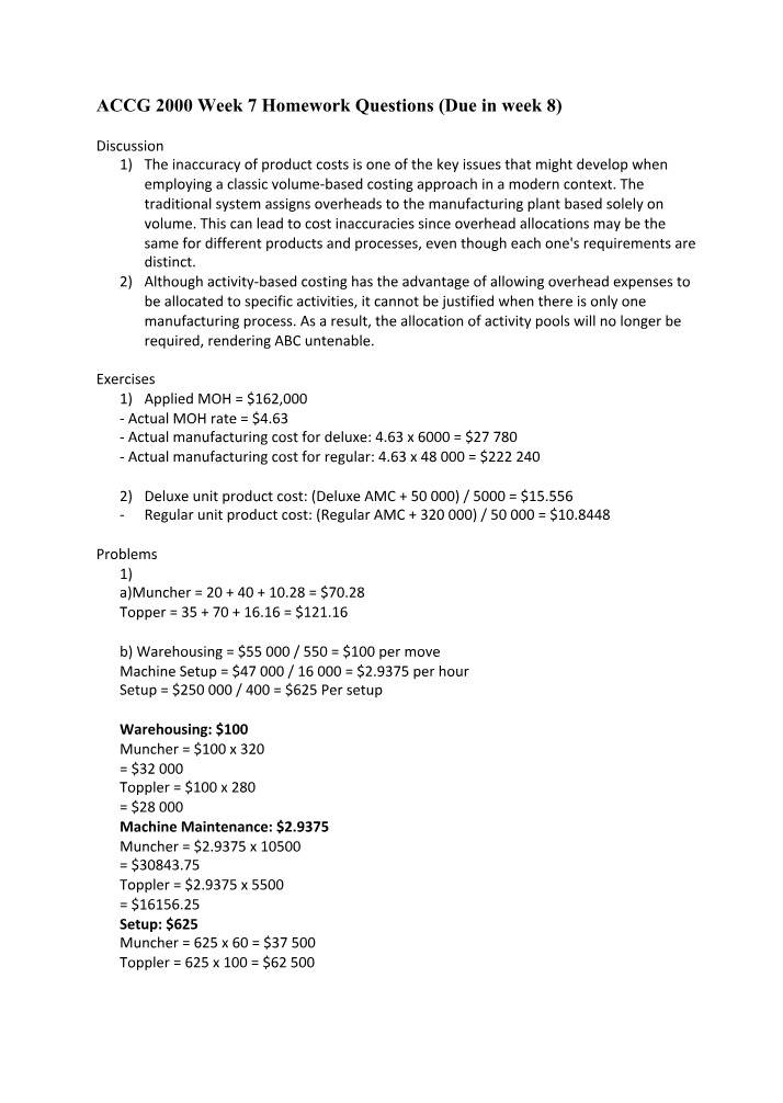 ACCG 2000 Week 7 Homework
