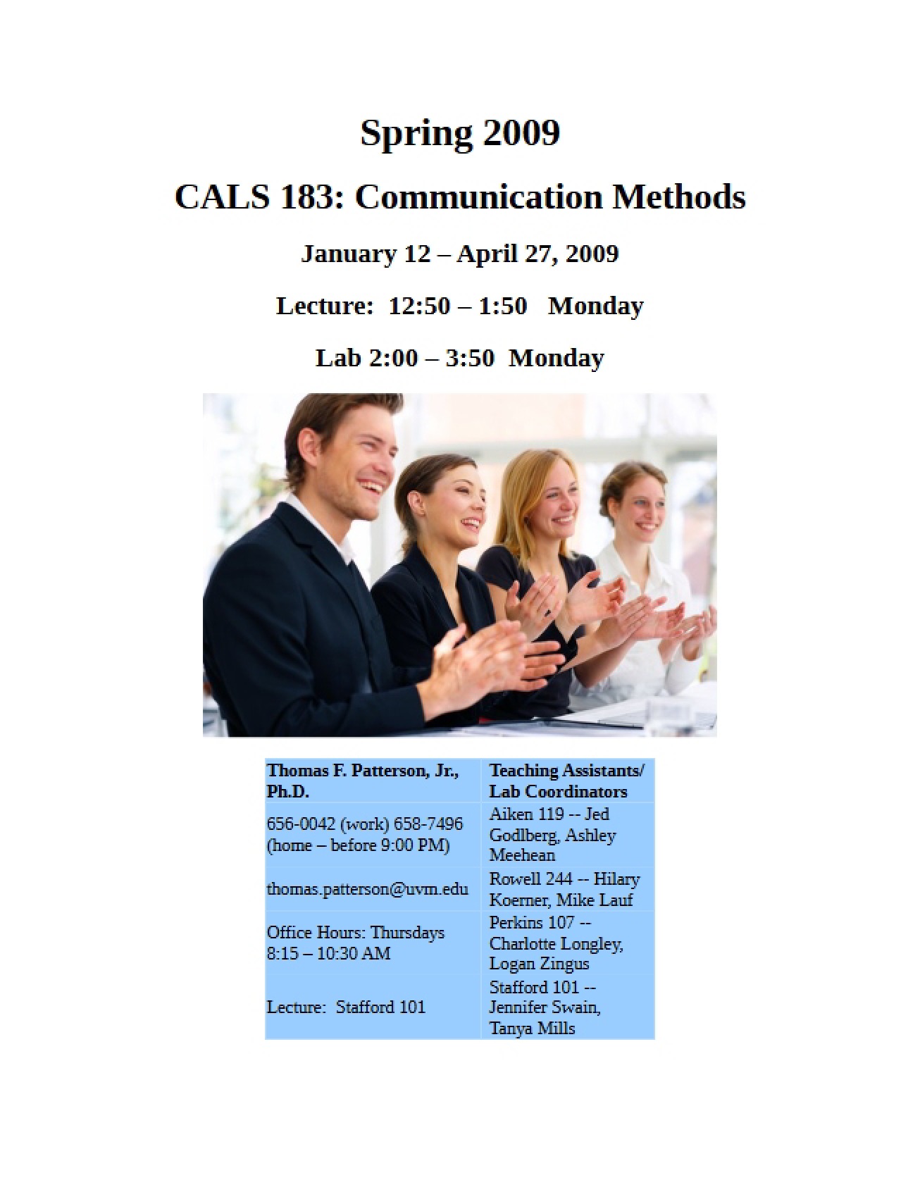 Communication Methods Course Syllabus