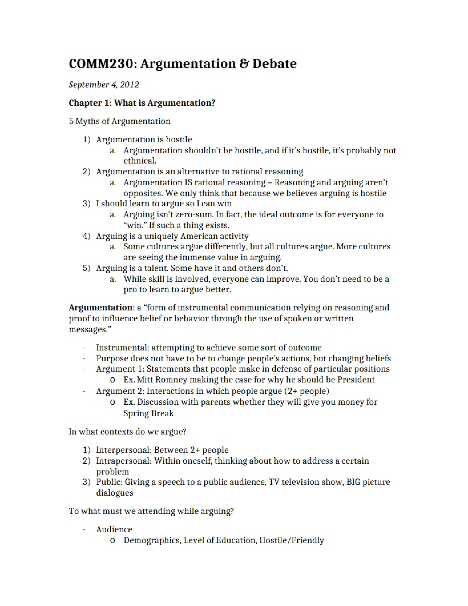 Debate and Argumentation
