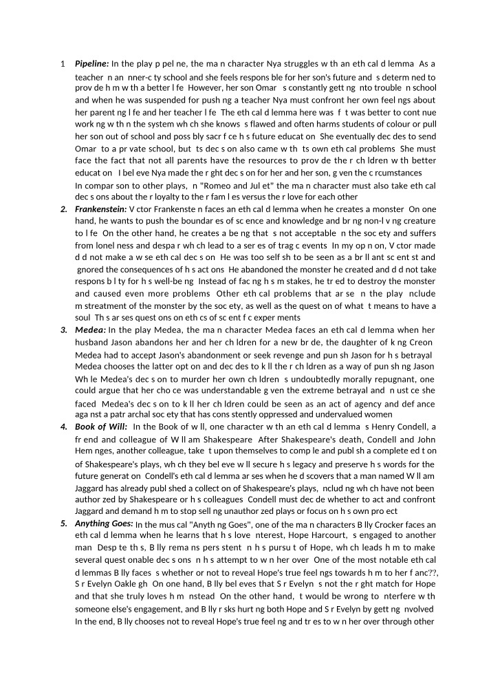 Parental Sacrifice and Ethical Dilemmas in the Play