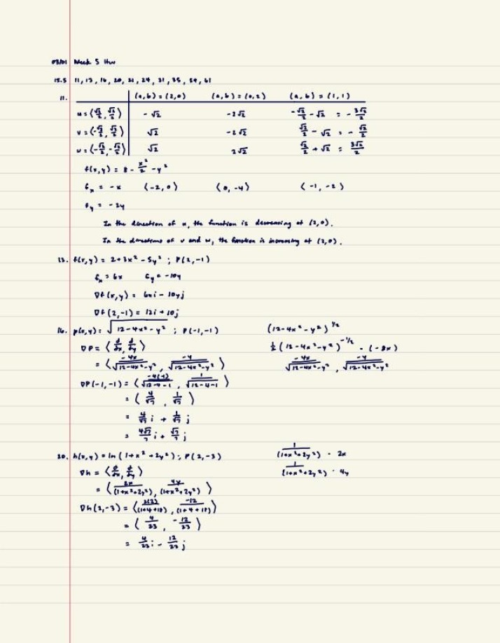 Rate of Change and Steepest Ascent in Functions