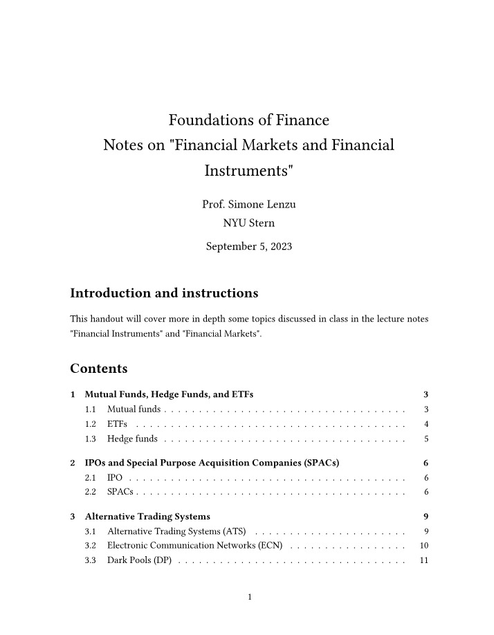 Financial Instruments and Markets - Module 2 Notes