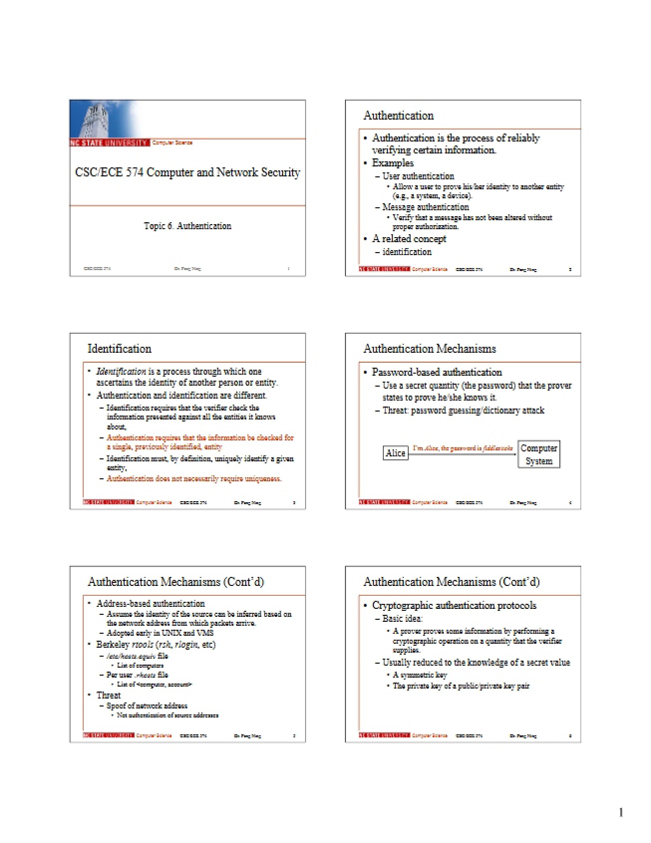 Authentication Systems